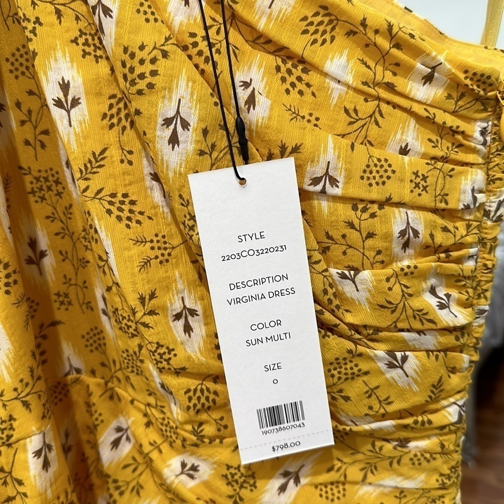 NWT Veronica Beard One Shoulder Virginia Sun Yellow size 0 - Picture 10 of 11